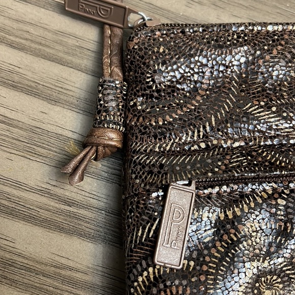 VINTAGE 90’s BAGS BY PINKY BROWN & CREAM LEATHER SMALL BAG - Picture 4 of 14